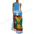 thumbnail image 3 of 2025 Grenada Flag Dress Women Fashion Party Evening Dresses Casual Long Robe Grenada Flag Vestidos Maxi Voion Dress Beach Behemian, 3 of 6