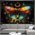 thumbnail image 5 of Butterfly Tapestry Blacklight Moon Stars Galaxy Space Tapestry Wall Hanging for Bedroom Living Room UV Reactive Trippy Tapestries Aesthetic Home Decor, 60X40IN, 5 of 5