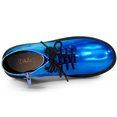 thumbnail image 4 of La plataforma del dedo del pie redondo de las mujeres ata para arriba los botines coloridos del combate Azul 38, 4 of 6