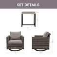 thumbnail image 5 of POCASSY Outdoor Swivel Rocking Chair with Table and Cushion, PE All Weather Wicker Rocker Set for Deck, Proch, Balcony, Gray, 5 of 7