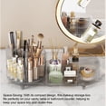 thumbnail image 2 of yeacher Organisateur de Maquillage Rotatif avec Design Gris Transparent, Rangement à Compartiments Multiples pour Pinceaux, Rouges à Lèvres et Accessoires, Compact pour Coiffeuse Ou Bureau, 2 of 4