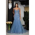 thumbnail image 3 of Royal Queen RQ8039 Juniors Womens Fitted Embellished Lace Red Carpet Long Gown, 3 of 10