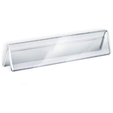 UPC: 0794504971330 | Azar Displays 192803 Two Sided Tent Style Clear Acrylic Sign Holder and Nameplate  Size: 11  W x 2  H on each side  10-Pack