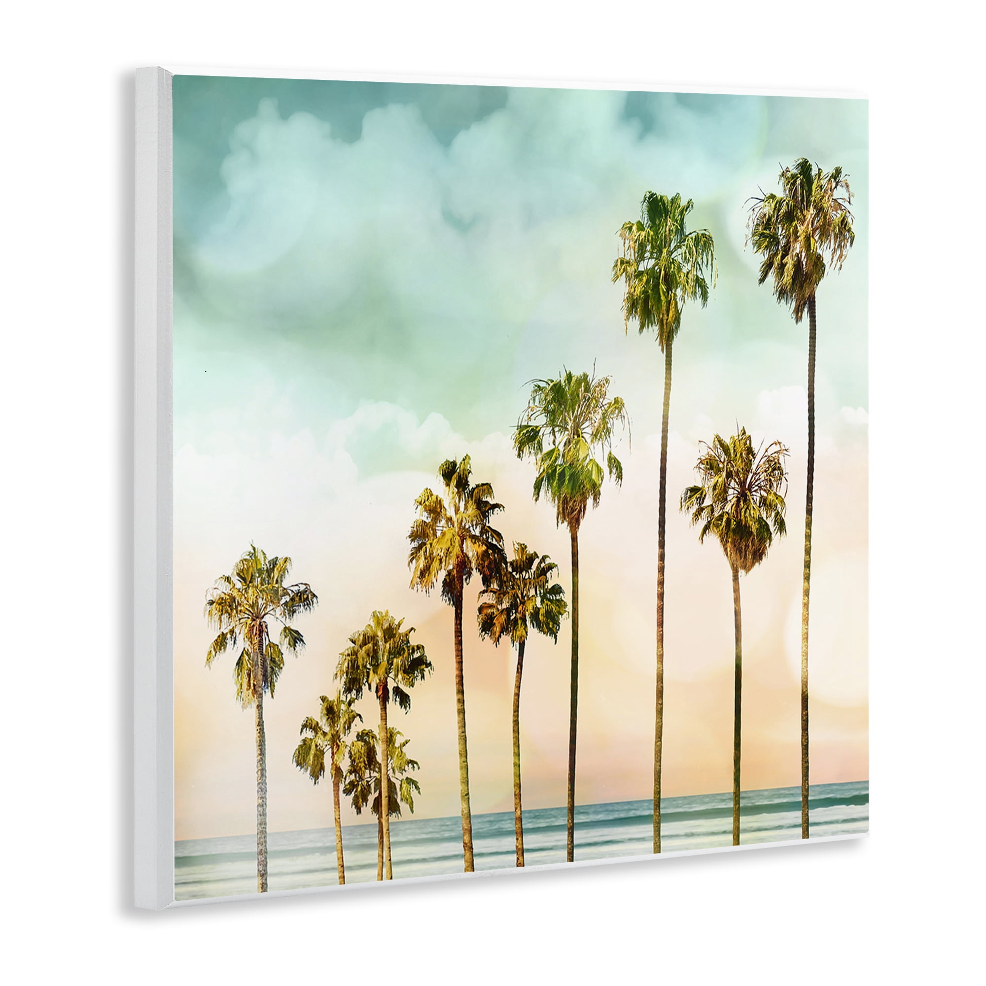 Stupell Industries Angled Palm Trees Nautical & Beach Painting Unframed Art Print Wall Art, 12 x 12