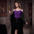 thumbnail image 5 of Goth Dress for Women 2026 Retro Cocktail Batwing Halloween Evening Fashion Plus Size Renaissance Medieval Dresses Dark Purple 2XL, 5 of 7