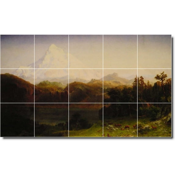 Ceramic Tile Mural-Albert Bierstadt Landscapes Painting 53. 40" w x 24" h using (15) 8 x 8 ceramic tiles
