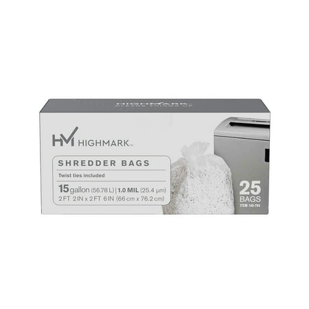 UPC: 0020347000068 | Highmark Shredder Bags  1 mil  15 Gallons  Clear  Box Of 25  DP00704