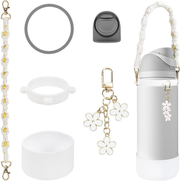 SUMMIT - Comprehensive Compatible Owala Accessories Set: Silicone Boot for 24oz & 32oz Bottles, Water Bottle Handle Strap, Bottle Seal Ring, Replacement Stopper, Charms, Compatible Owala FreeSip