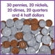 thumbnail image 5 of Set de dinero ficticio LEARNING ADVANTAGE Billetes y monedas 100x 94x, 5 of 7