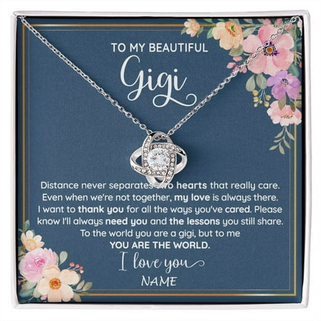 Beautiful Gigi You Are The World Necklace, White Love Knot Necklace