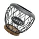 thumbnail image 4 of Organizador de cápsulas de café, soporte para cápsulas de café, con base de madera, decoración de mostrador de metal negro, 4 of 9