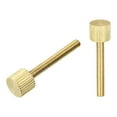 thumbnail image 1 of Unique Bargains Moleté Vis à Pouce, M4x30mm Plat Laiton Boulons Poignée Boutons de Fixations 2Pack, 1 of 4