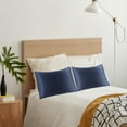 thumbnail image 2 of PiccoCasa Set of 2 Satin Pillowcases Silky Pillow Covers for Bedding Navy Travel(14"x20"), 2 of 8