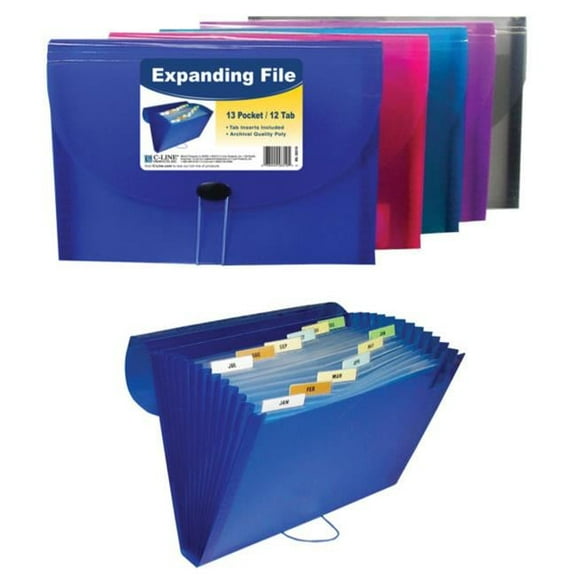 C Line Products Inc 58310 11" L X 8-1/2" W 13 Pocket Expanding File Assorted