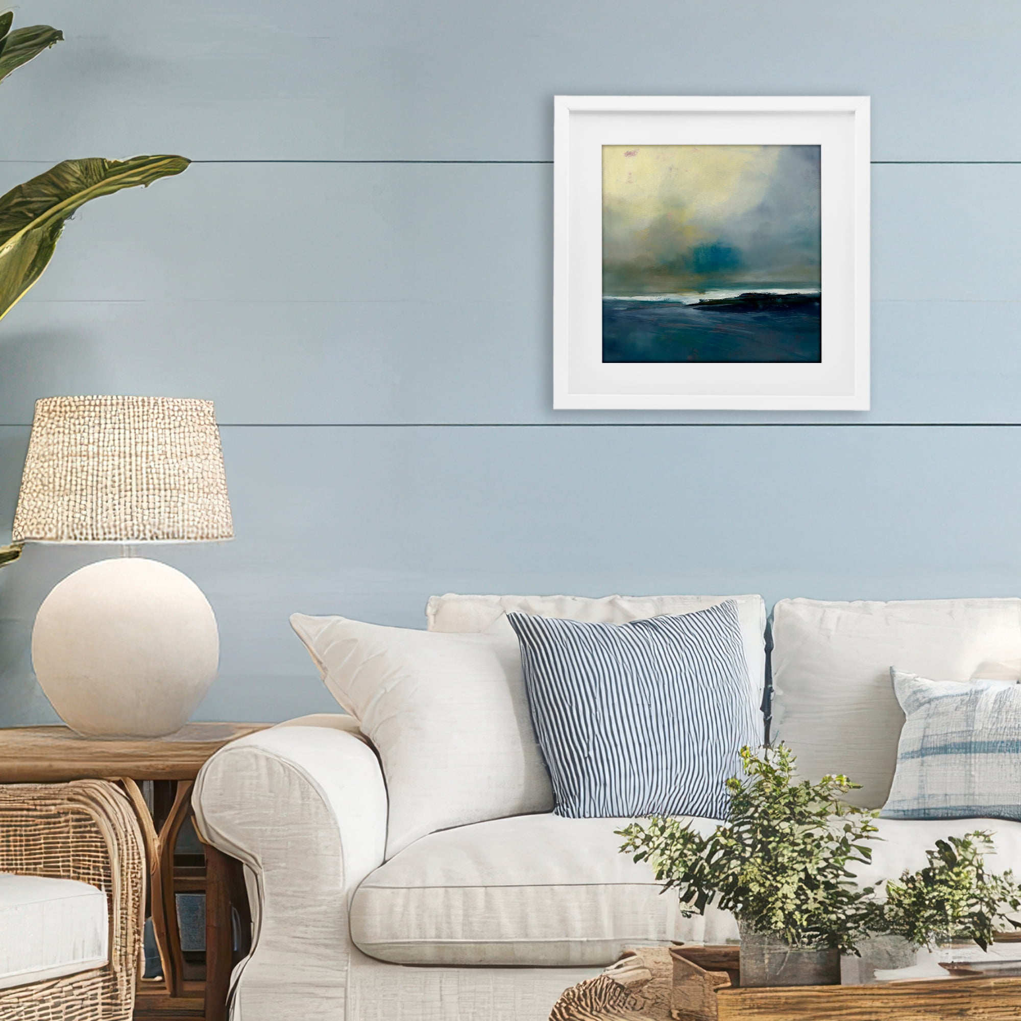 Stupell Industries Channeling Calm Horizon White Framed Print Under Glass, design by Patrick Dennis