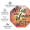 thumbnail image 3 of Yiaed Not All Who Wander Are Lost Print Leather Coasters for Drinks - Cup Coasters Coffee Table Kitchen Table Bar, Home & Office Gifts Handmade Drink Coasters-Octagon, 3 of 6