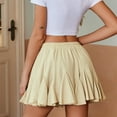 thumbnail image 5 of Women's Elastic Waist Pleated Layer Ruffle Flowy A Line Short Skirt Casual Floral Printed Flared Minis Skirt Gifts, 5 of 9
