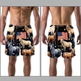 thumbnail image 3 of luoweisi Men's Beach Shorts Quick Dry Swim Trunks with Mesh Lining American Flag and Animals S, 3 of 5