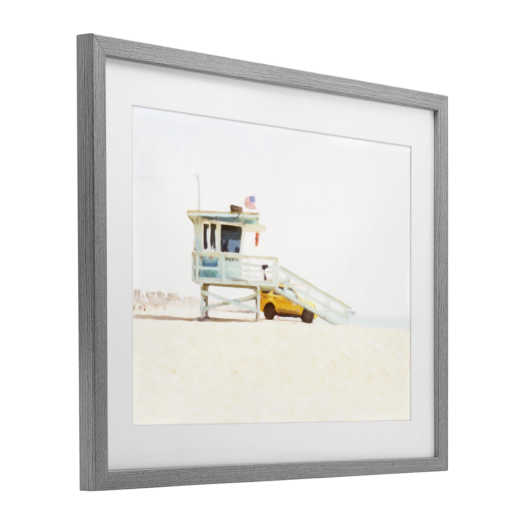 Stupell Industries Soft Light Lifeguard Station Gray Framed Print Under Glass, design by Kim Curinga
