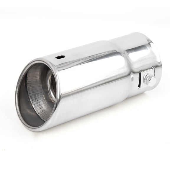 Unique Bargains Car Stainless Steel Chrome Round Exhaust Tail Muffler Fit Diameter 1.25" to 2"