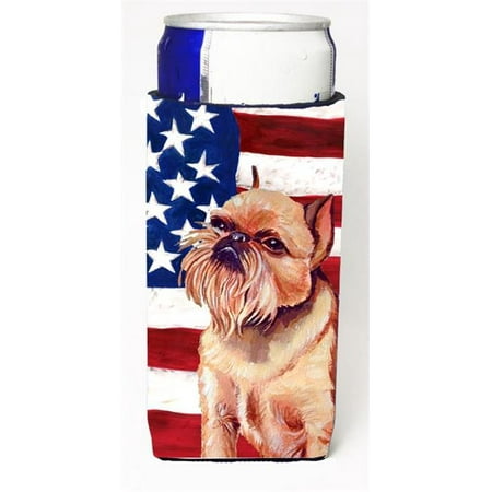 

Carolines Treasures LH9023MUK USA American Flag With Brussels Griffon Michelob Ultra bottle sleeves For Slim Cans - 12 oz.