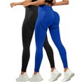 thumbnail image 2 of Garbnen 2 Packs Leggings Women High Waisted Seamless Women Yoga Pants Compression Outdoor Fitness Women Workout Pants Blue XL, 2 of 3