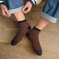 thumbnail image 3 of Fuzoiu Dark Brown Glitter Print Adult Socks, Crew Moisture-wicking Socks, Unisex Cushion Crew Socks,Casual Sports Ankle Socks, 3 of 7