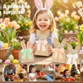 thumbnail image 7 of Boho Bow Bunny Goodie Bags for Egg Hunts, DIY Bunny Gift Boxes with Neutral Bow Ribbon, Spring Party Favor Bags for Classroom Treats and Easter Gifts For Classroom Trefor Classrofor, 7 of 7