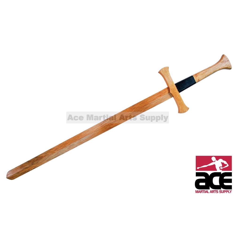 46" Wooden Practice Sword Long With Black Tapped Handle