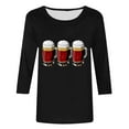 thumbnail image 4 of Chandail à Capuche Oversize pour Femmes, Col Rond, Manches 3/4, Ample, Noir, 4 of 5