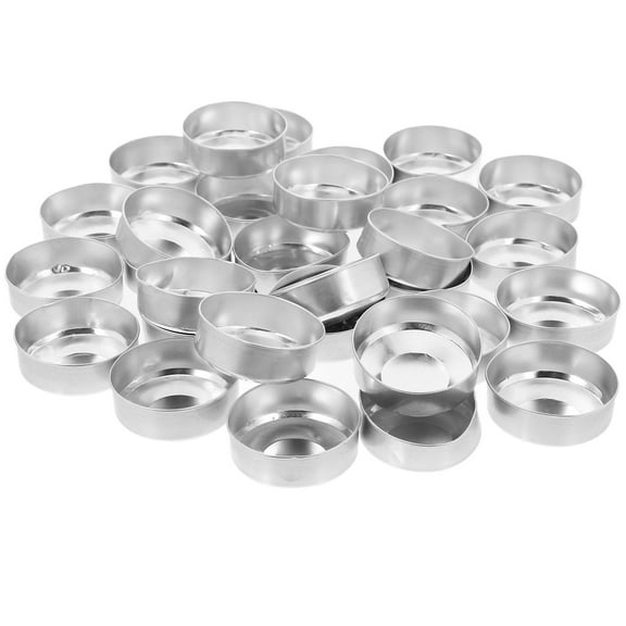 GOOHOCHY 30pcs Metal Candle Cups Empty Tealight Candle Tins DIY Candle Making Candlestick Candle Cups