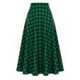 thumbnail image 5 of Jovrlynd Christmas Plaid Midi Skirts High Waist A Line Green Vintage Long Skirts with Pockets Casual Party Skirt Gifts for Her, 5 of 9