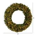 thumbnail image 2 of Nearly Natural Christmas PVC Flocked Clear Prelit LED Corded Wreath, 60" (Green), 2 of 7
