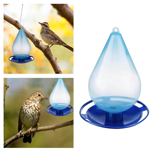 Bird Feeder For Outdoor Garden Droplet Design Automatic Waterer With Hanging Hook Removable Water Dispenser For Wild Birds And Durable Garden Accessory