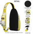 thumbnail image 3 of Bright Yellow Lemon Print Sling Backpack, Cute Summer Fruit Design Crossbody Daypack with Retro Vintage Floral Patterns, Lightweight and Adjustable Strap, 3 of 5