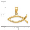 thumbnail image 2 of Collier Charme Poisson Ichthus en Or Jaune 14k Pendentif Religieux Ichthu, 2 of 6