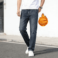 thumbnail image 5 of Men's Straight Leg Fleece-Lined Stretch Jeans | Dark Wash Denim | 4-Way Flex | Standard Size | Warm Winter Jeans | Trendy Casual Denim Pants for Men, 5 of 5
