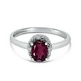 thumbnail image 6 of 14k White Gold Oval Rhodolite Garnet And Diamond Ring, 6 of 6