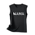 thumbnail image 4 of up to 60% off Gifts Usmixi Womens Tank Tops Mama Letter Print Round Neck Sleeveless Shirts Mother's Day Loose Fit Cute Breathable Racerback Tank Blouses Black XL Clothes, 4 of 5