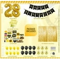 thumbnail image 2 of 28th Birthday Decoration Black and Gold for Boy & Girl, 28th Cake Topper, 28th Party Supplies for Her and Him, 28th Birthday Photo Props, 2 of 4