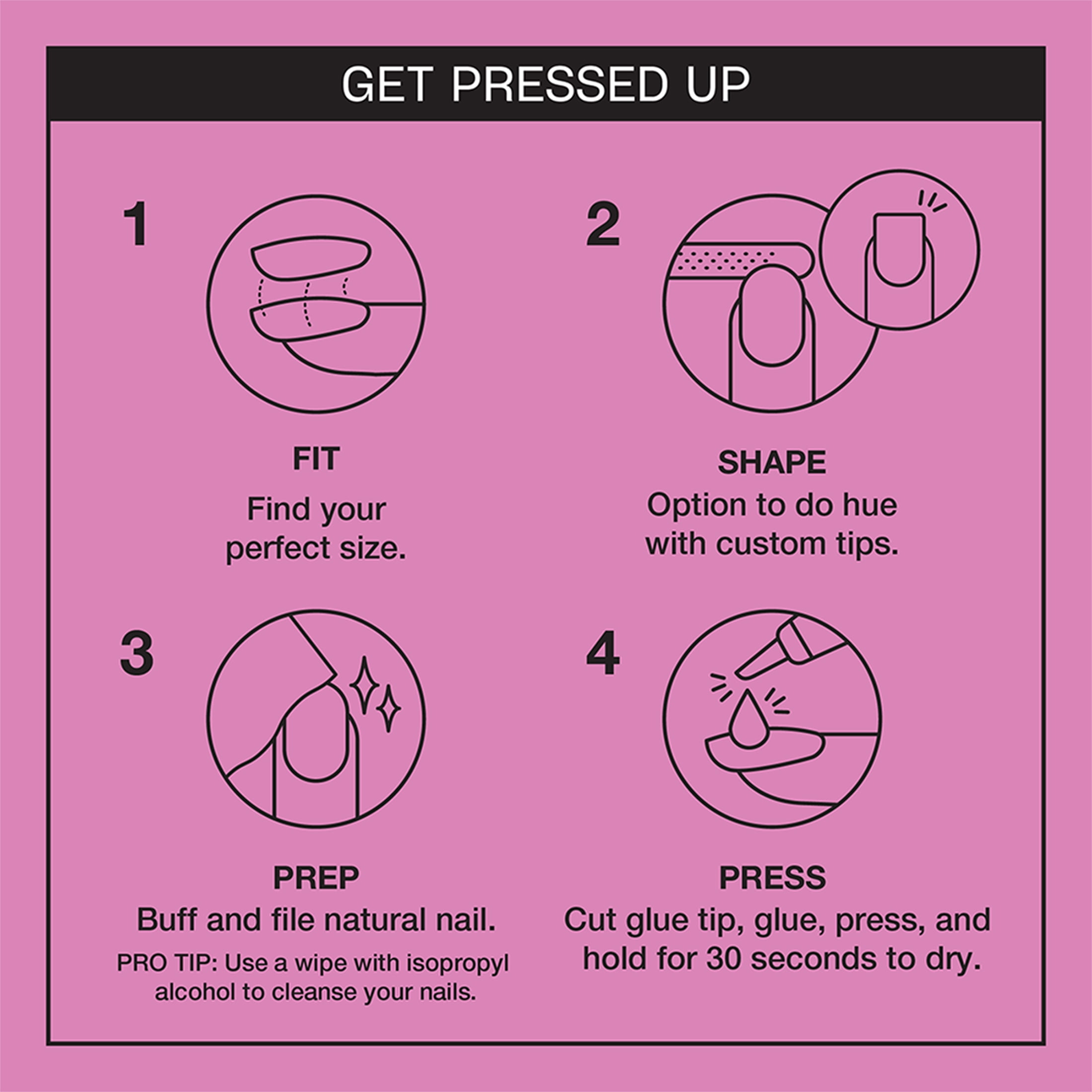 OPI On Point Instant Press On Nails, Lucky Lucky Lavender, False Nails, 24 Pieces