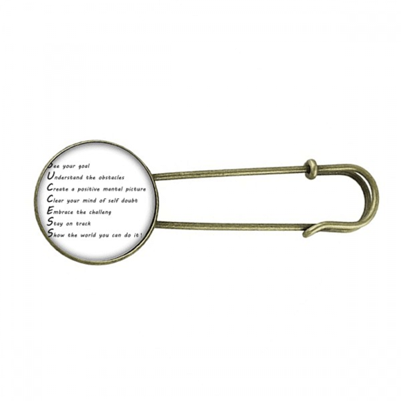Embrace Challenges Do It Quote Retro Metal Brooch Pin Clip Jewelry