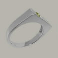 thumbnail image 3 of LBG British Made Solid 14k White Gold Natural Peridot Mens Band Ring - 33 size options - Size 10.25, 3 of 6