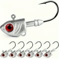 thumbnail image 2 of 6pcs Lifelike Swimbait Jig Heads - Lead & Carbon Steel, Red-Eyed Fish Design for Freshwater & Saltwater Fishing, Essential Pike & Bass Tackle with Treble Hooks, Top Water Fishing Lures, 2 of 9
