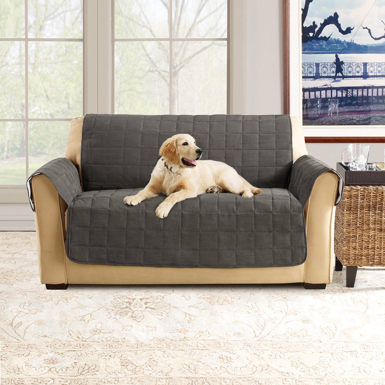 Sure Fit Ultimate Waterproof Quilted Pet Loveseat Cover