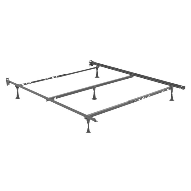 Usa Heavy Duty Adjustable Metal Bed Frame With Center Rail Support Walmart Com Walmart Com