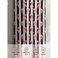 thumbnail image 6 of Pink Bow Sheer Curtains 96 Inch Length 2 Panels Set, Black Beige Vintage Striped Sweet Art Voile Window Treatment Semi Sheer Long Curtains Drapes for Bedroom/Living Room/Kitchen 52"x96"x2, 6 of 7