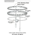 thumbnail image 5 of U7 Anklets Bracelets for Women 3Pcs Layered Waterproof Stainless Steel Cuban Curb Rope Heart Charm Chain Anklets Set Birthday Jewelry Gift, 5 of 7