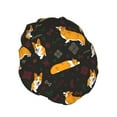 thumbnail image 2 of Kll Royal Corgi1 Pattern Shower Cap & Bath Cap For Women,Reversible Oversized Waterproof Shower Caps For All Hair Lengths,Elastic Reusable Bathing Hair Cap, 2 of 9