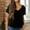 #0288-Black, variant on Women's Casual Round Neck Basic Pleated Tops Short Sleeve Loose Fit Curved Back Summer Blouses Tshirts
